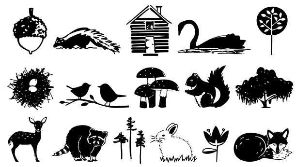 Woodland Doodles Poster