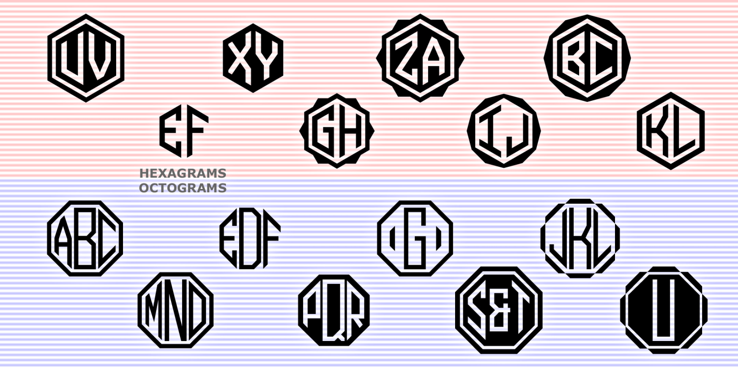 Hexagrams & Octograms Font Family Poster