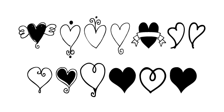 Heart Doodles Font Poster #1