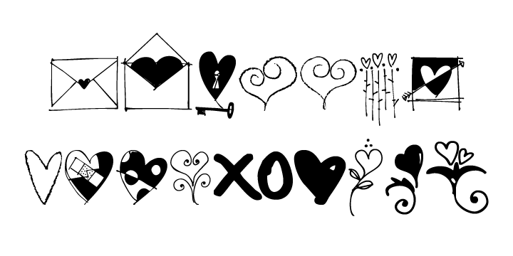 Heart Doodles Font Poster #1