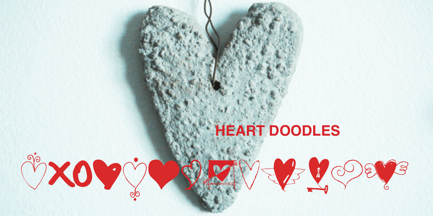 Heart Doodles Font Poster #1