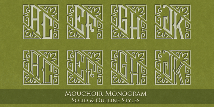 Mouchoir Monogram Font Family by Monogram Fonts Co | Font Bros