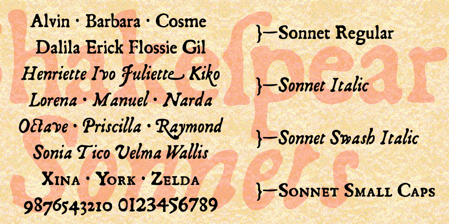 Sonnet Font Family Poster