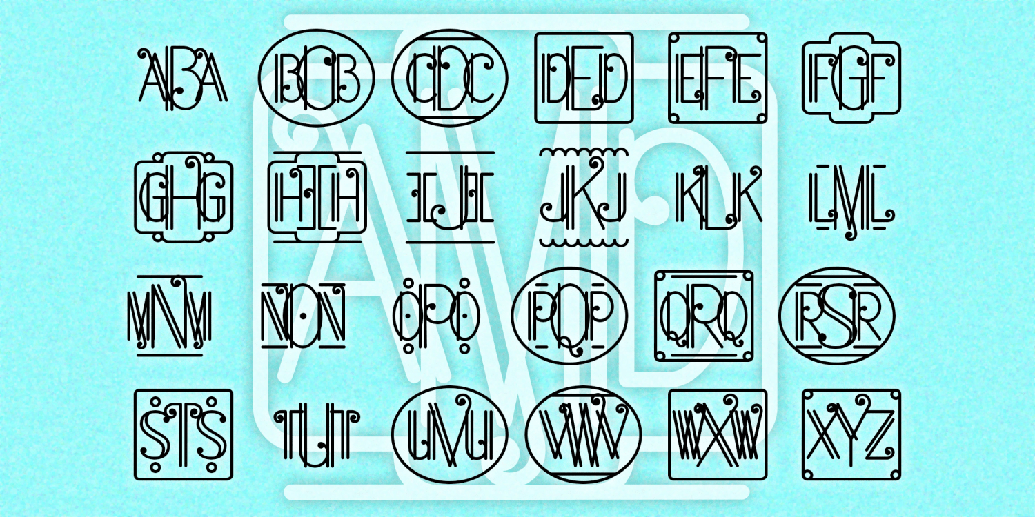 Art Deco Monograms Font Family Poster