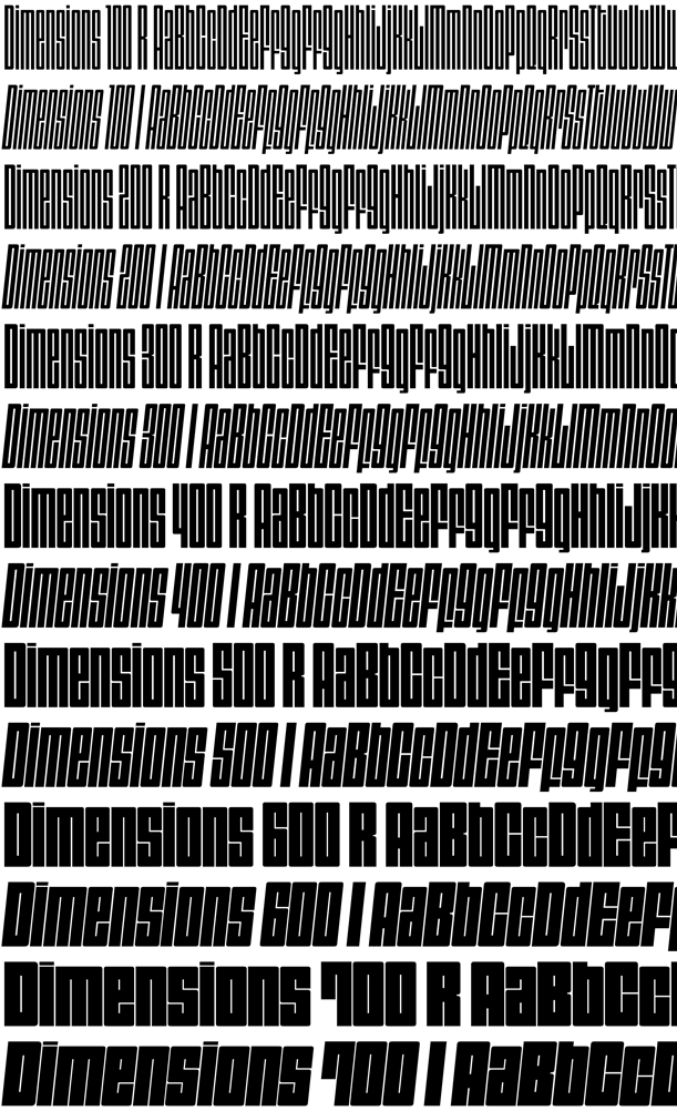 Dimensions Font Poster #1