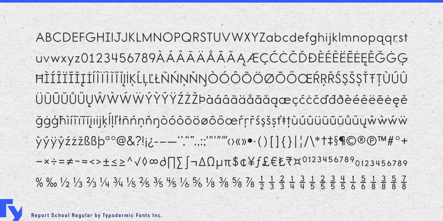 Report School Font Poster #1