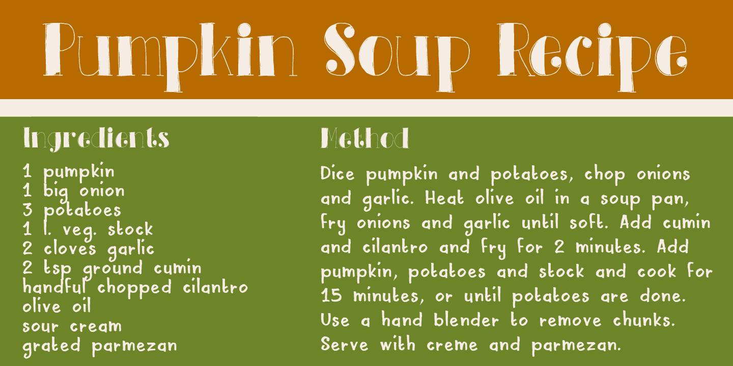 Pumpkin Soup Font Poster #3