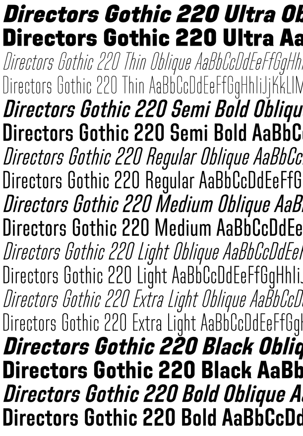 Directors Gothic 220 Font Poster #1