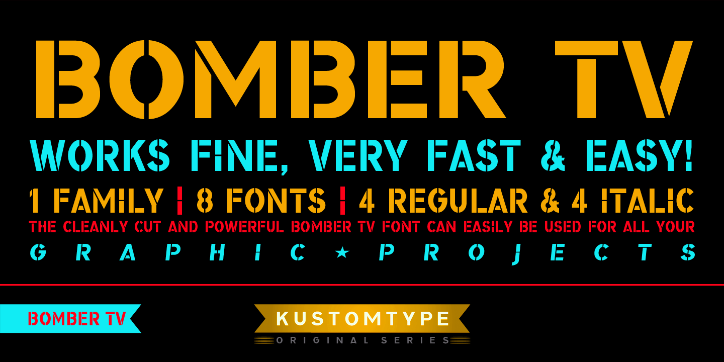 Bomber TV Font Poster #1