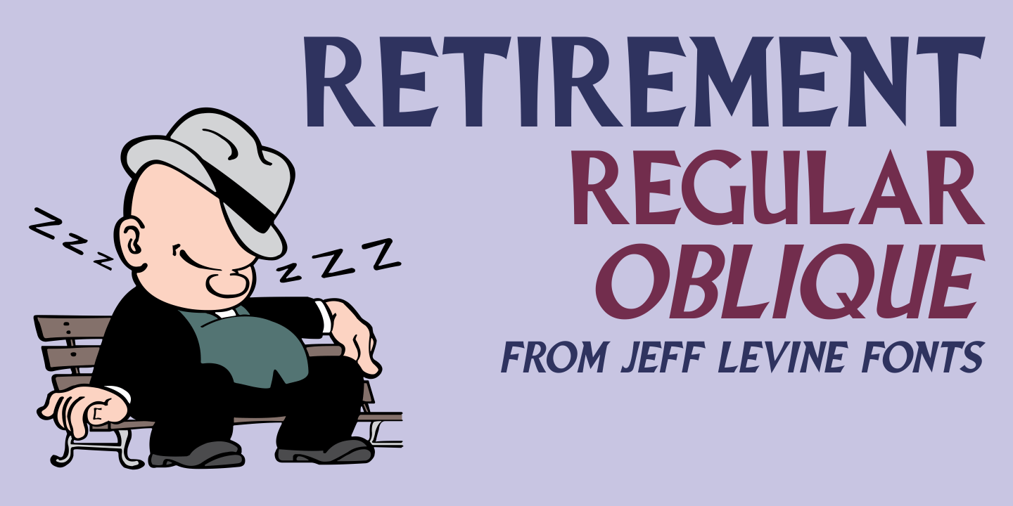 Retirement Text Font Retirement Font Family by Jeff Levine Fonts | Font Bros