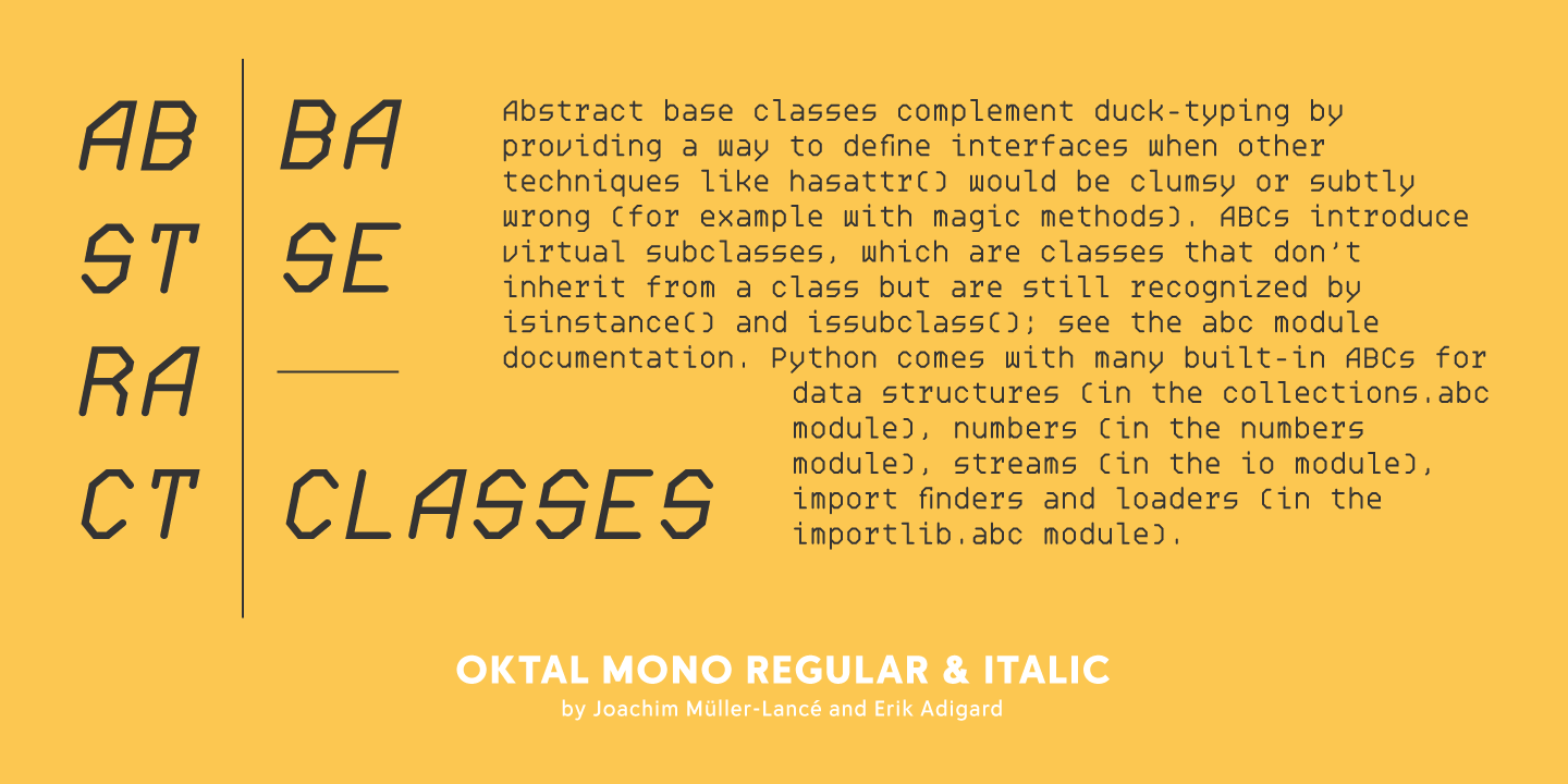 Oktal Mono Font Poster #1