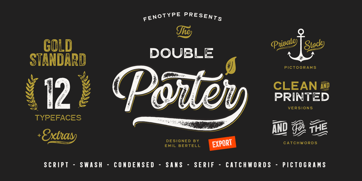Double Porter Font Family Poster