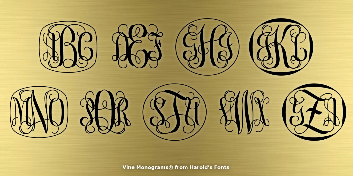Vine Monograms Font Family Poster
