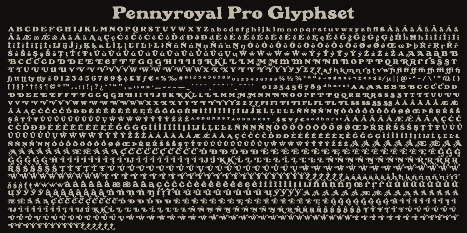 Pennyroyal Pro Font Poster #1