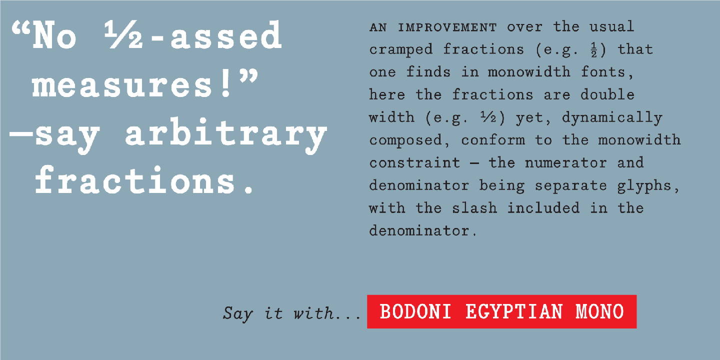 Bodoni Egyptian Mono Font Poster #1