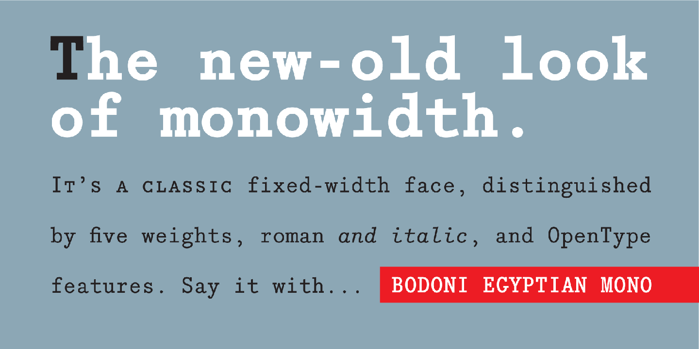 Bodoni Egyptian Mono Font Poster #1