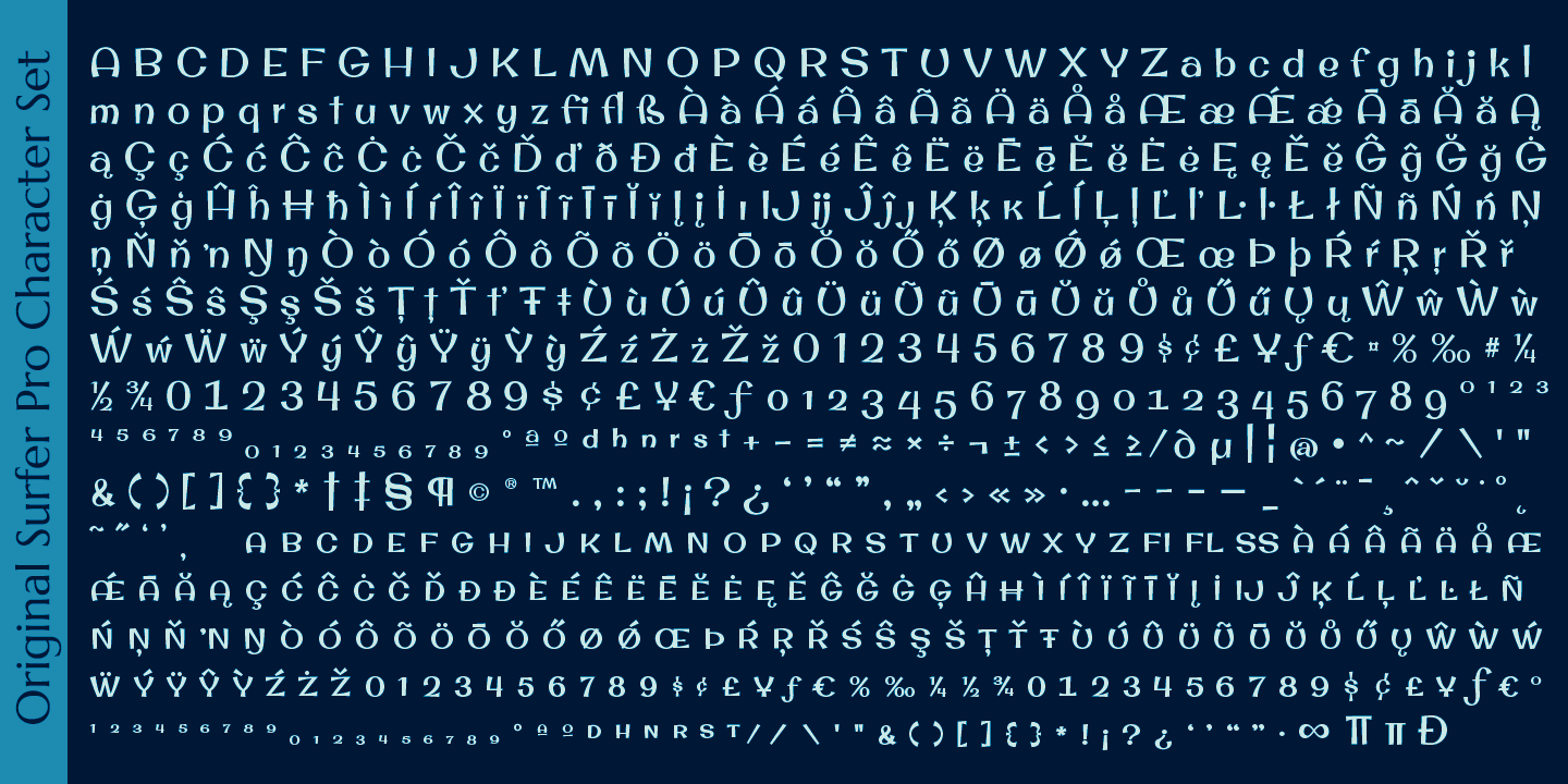 Original Surfer Pro Font Poster #1