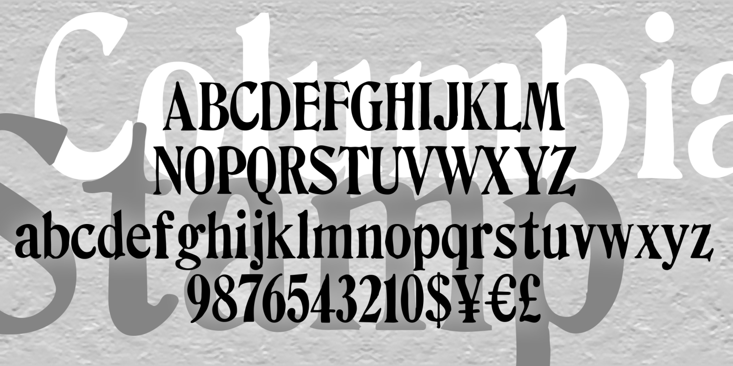 Columbia Stamp Font Family Poster