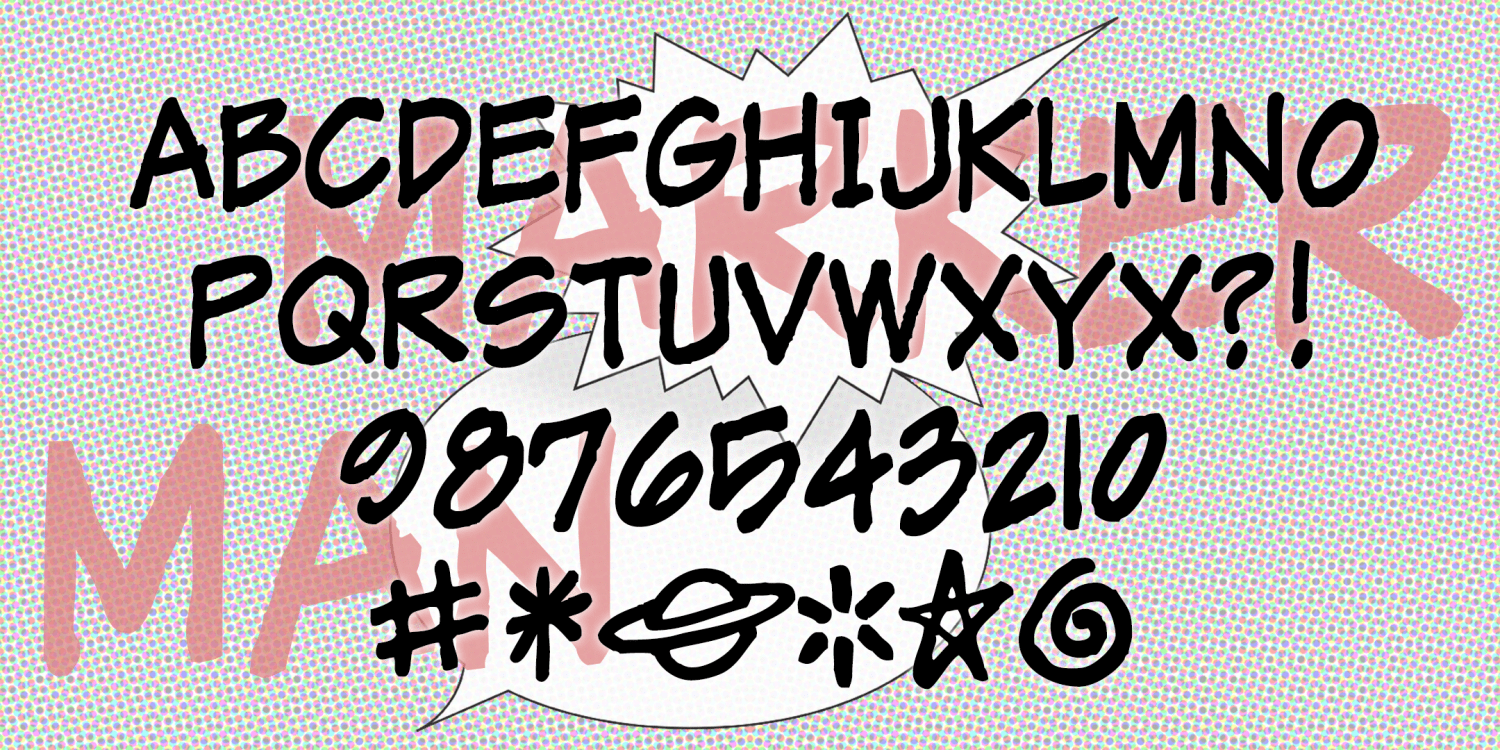MarkerMan Font Family Poster