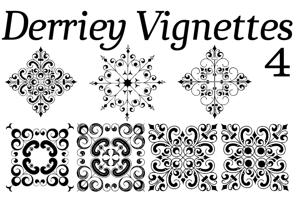 Derriey Vignettes Four Font Poster #1