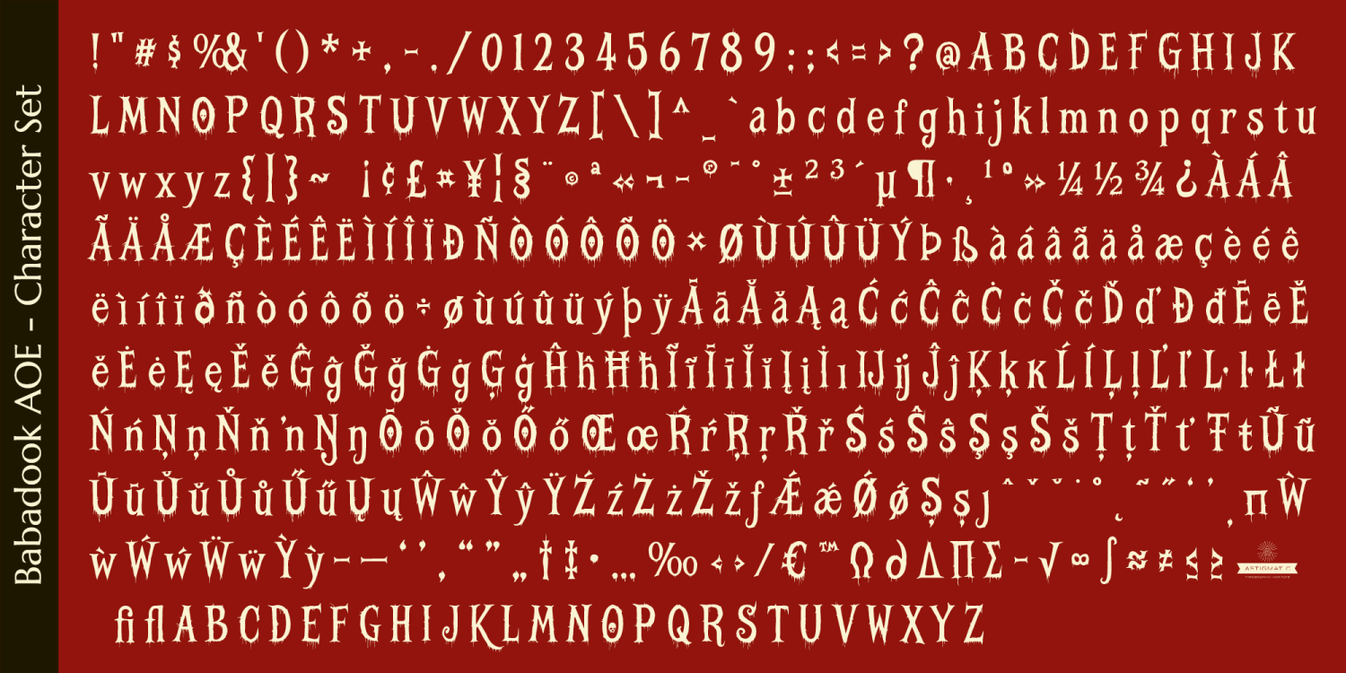 Babadook AOE Font Poster #1