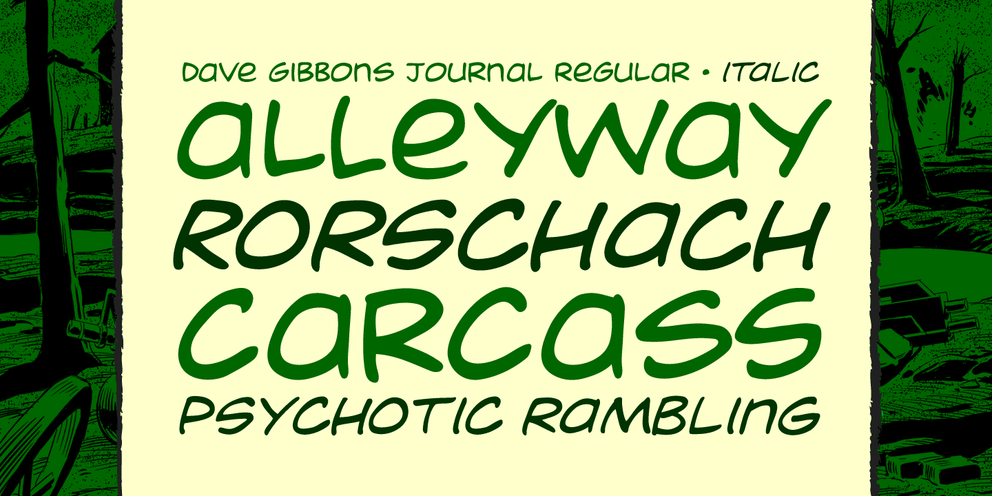Dave Gibbons Journal Font Poster #1