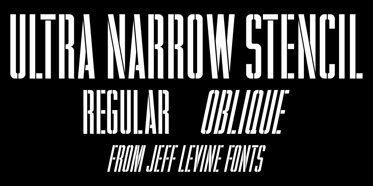 Ultra Narrow Stencil Font Family Poster