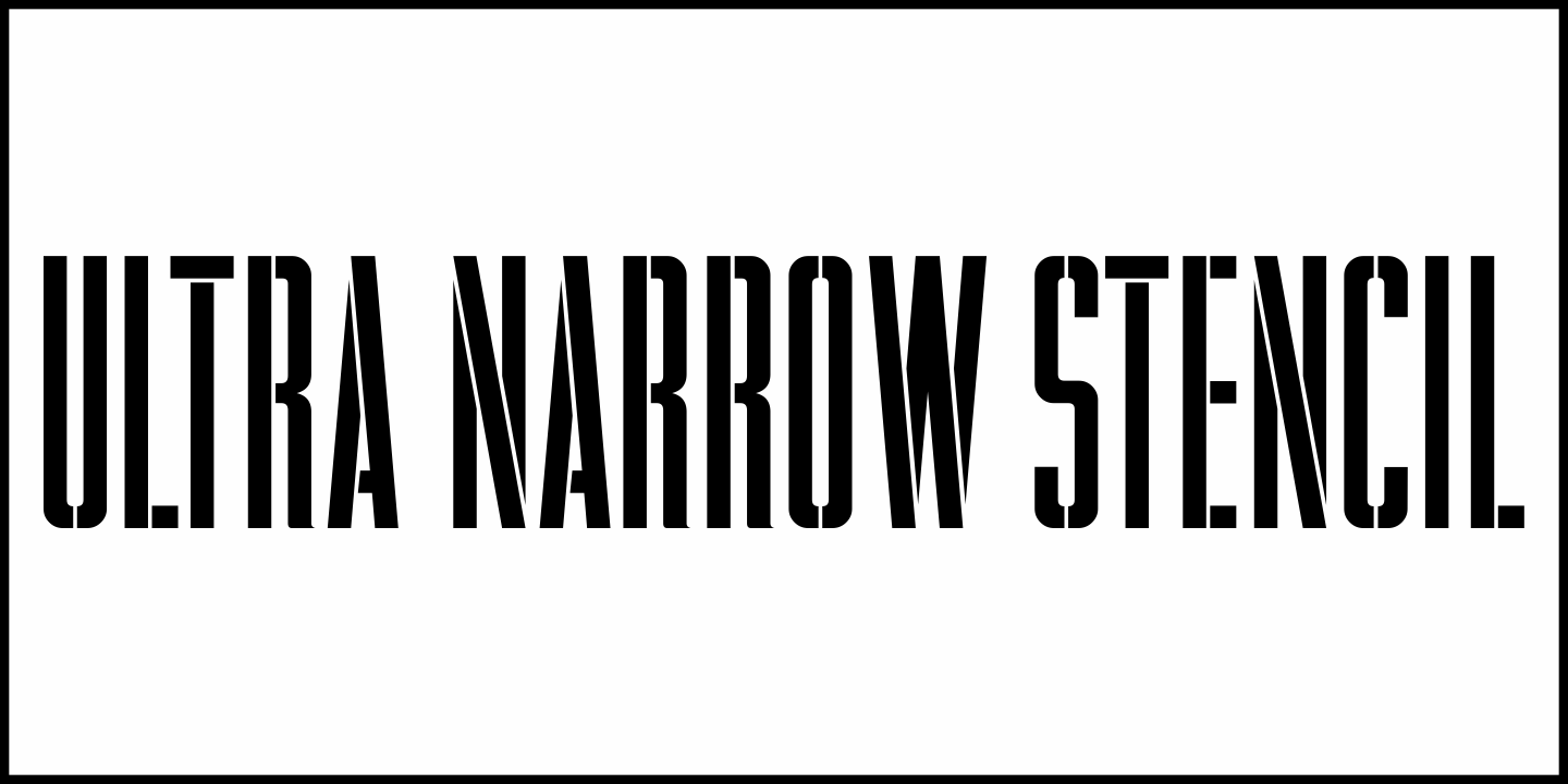 Ultra Narrow Stencil Font Poster #2