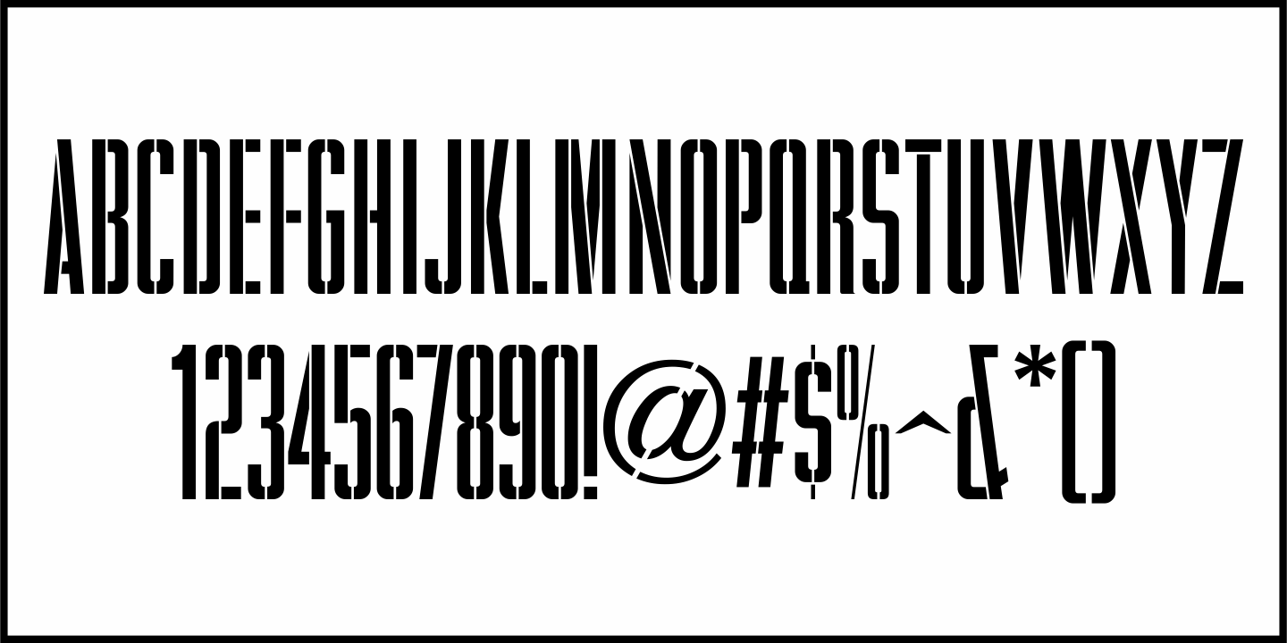 Ultra Narrow Stencil Font Poster #3