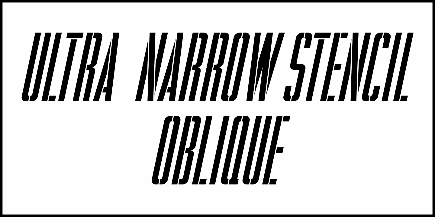 Ultra Narrow Stencil Font Poster #4