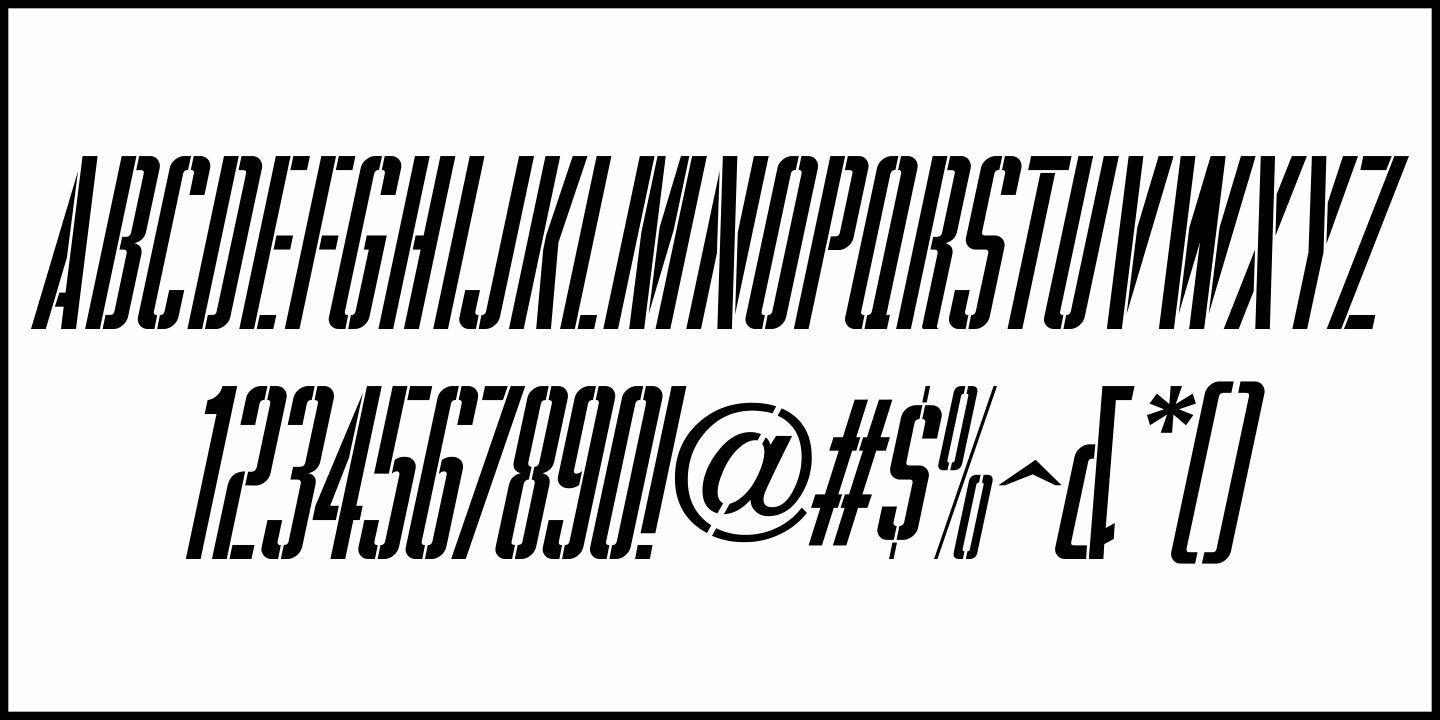 Ultra Narrow Stencil Font Poster #5