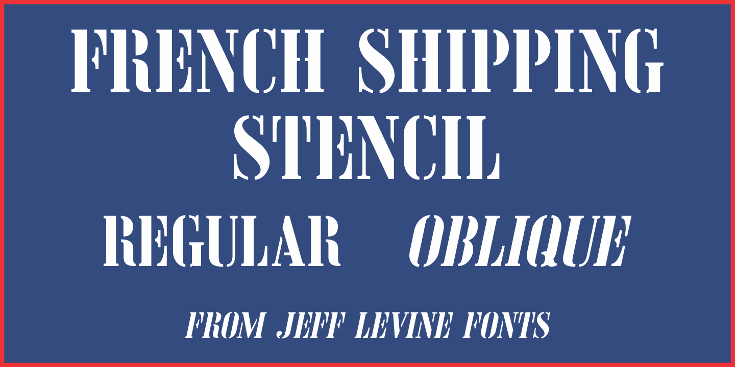 French Shipping Stencil Font Family Poster
