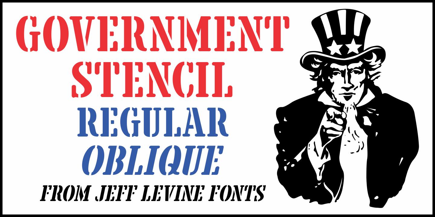 Government Stencil Font Poster #1