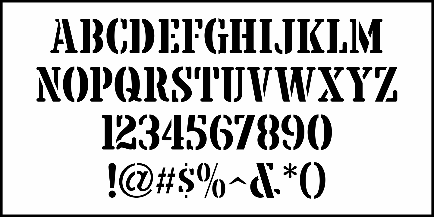 Government Stencil Font Poster #3