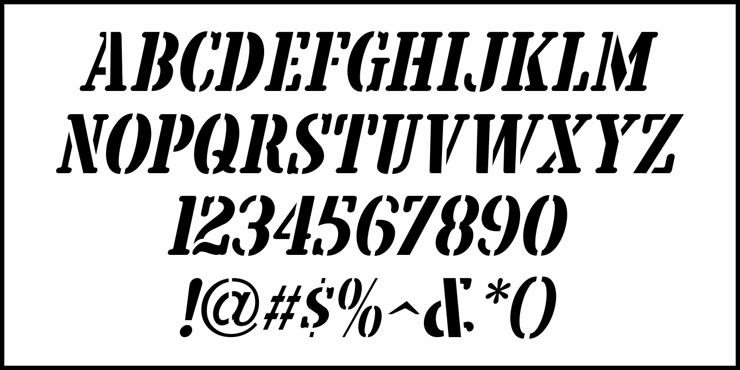 Government Stencil Font Poster #5