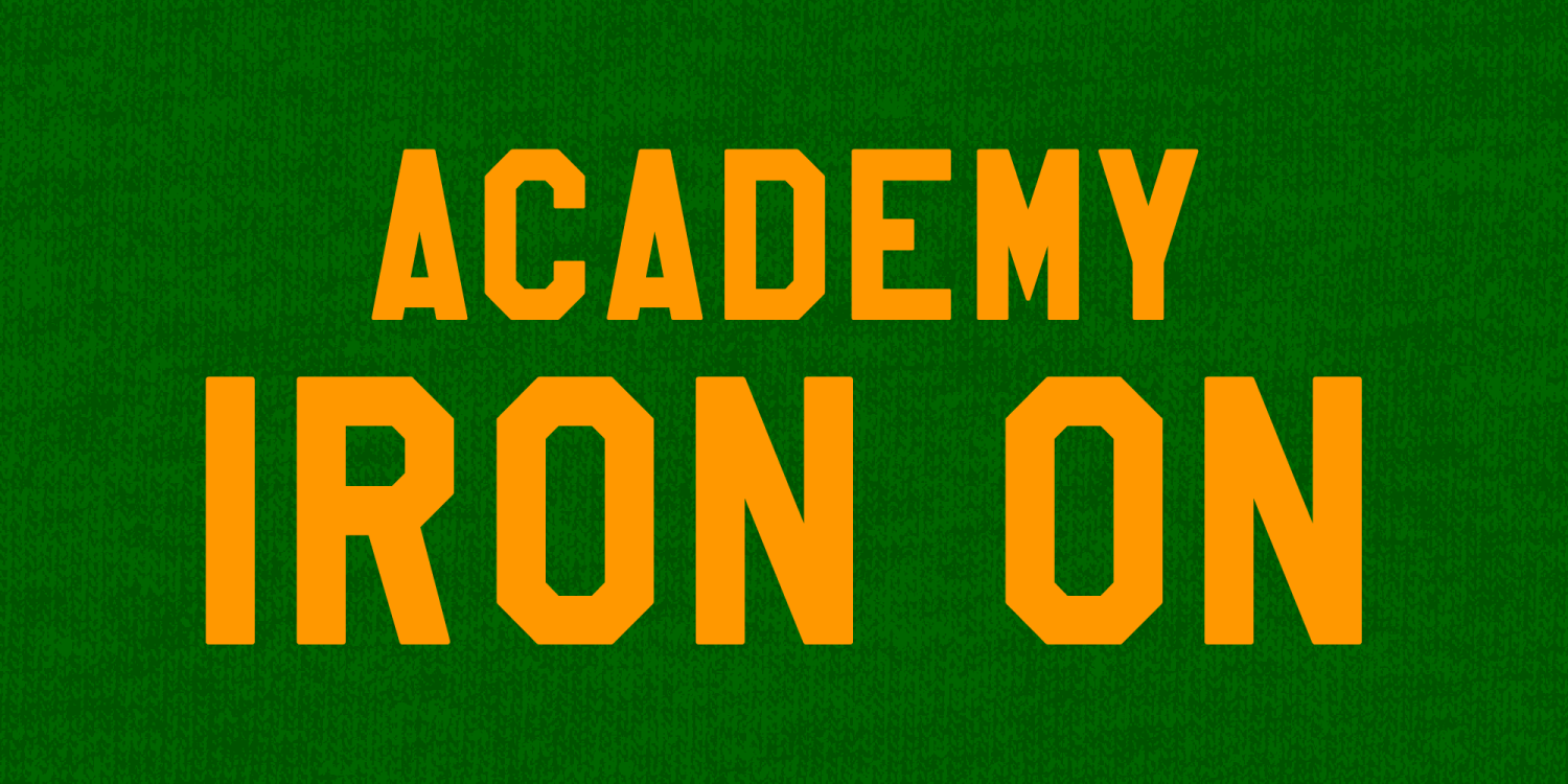 Academy Iron On Font Poster #1