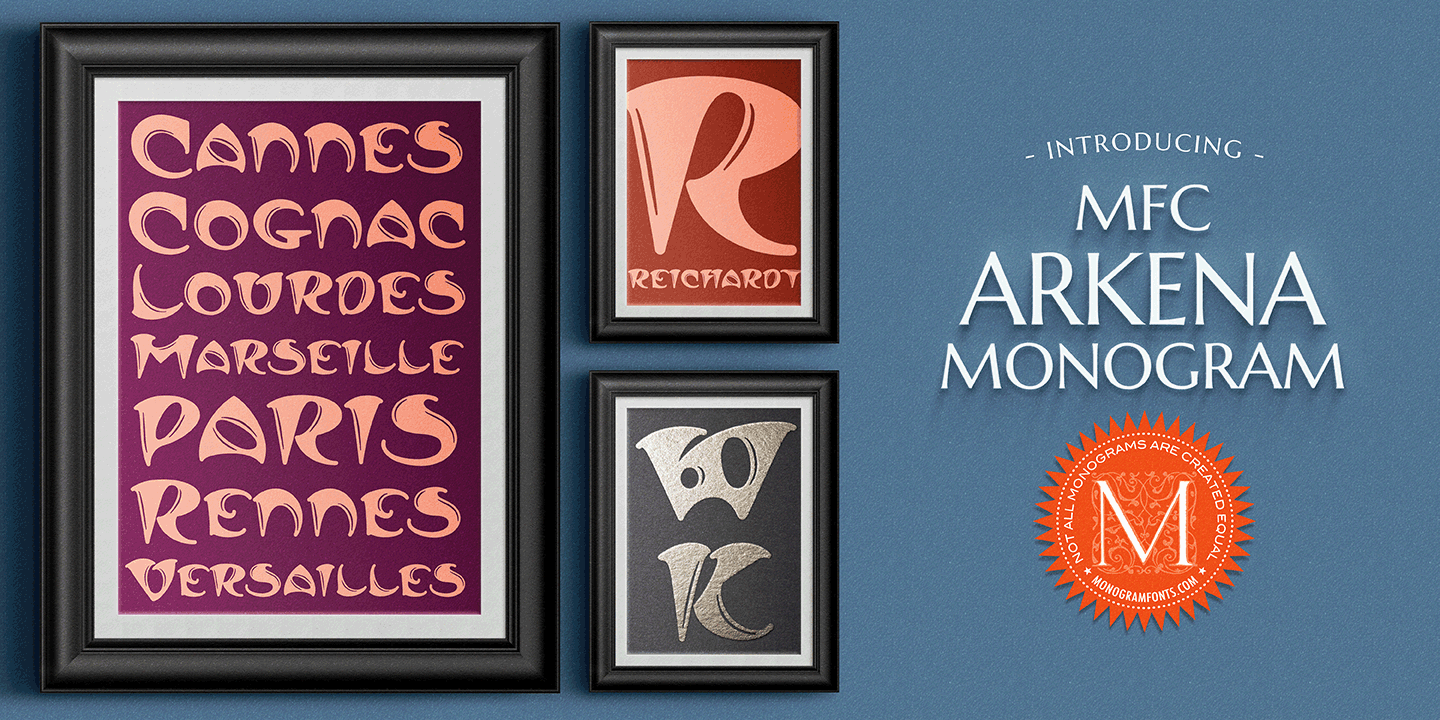 MFC Arkena Monogram Font Family by Monogram Fonts Co | Font Bros