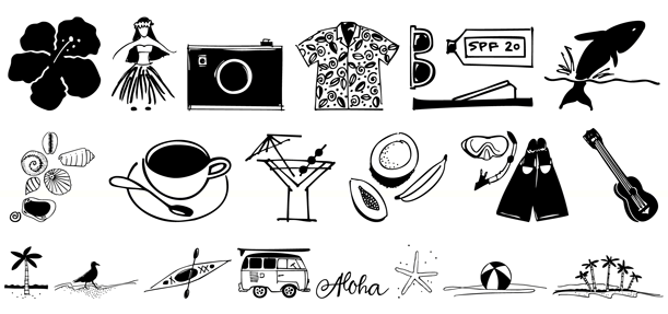 Waikiki Doodles Poster