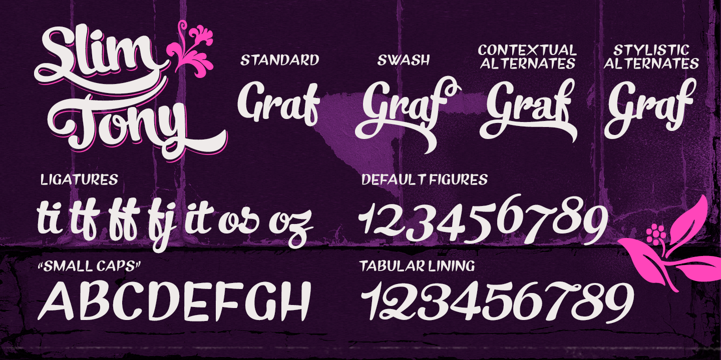 Slim Tony Complete Font Poster #1