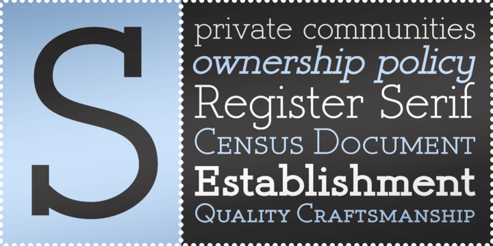 Register Serif BTN Font Poster #1