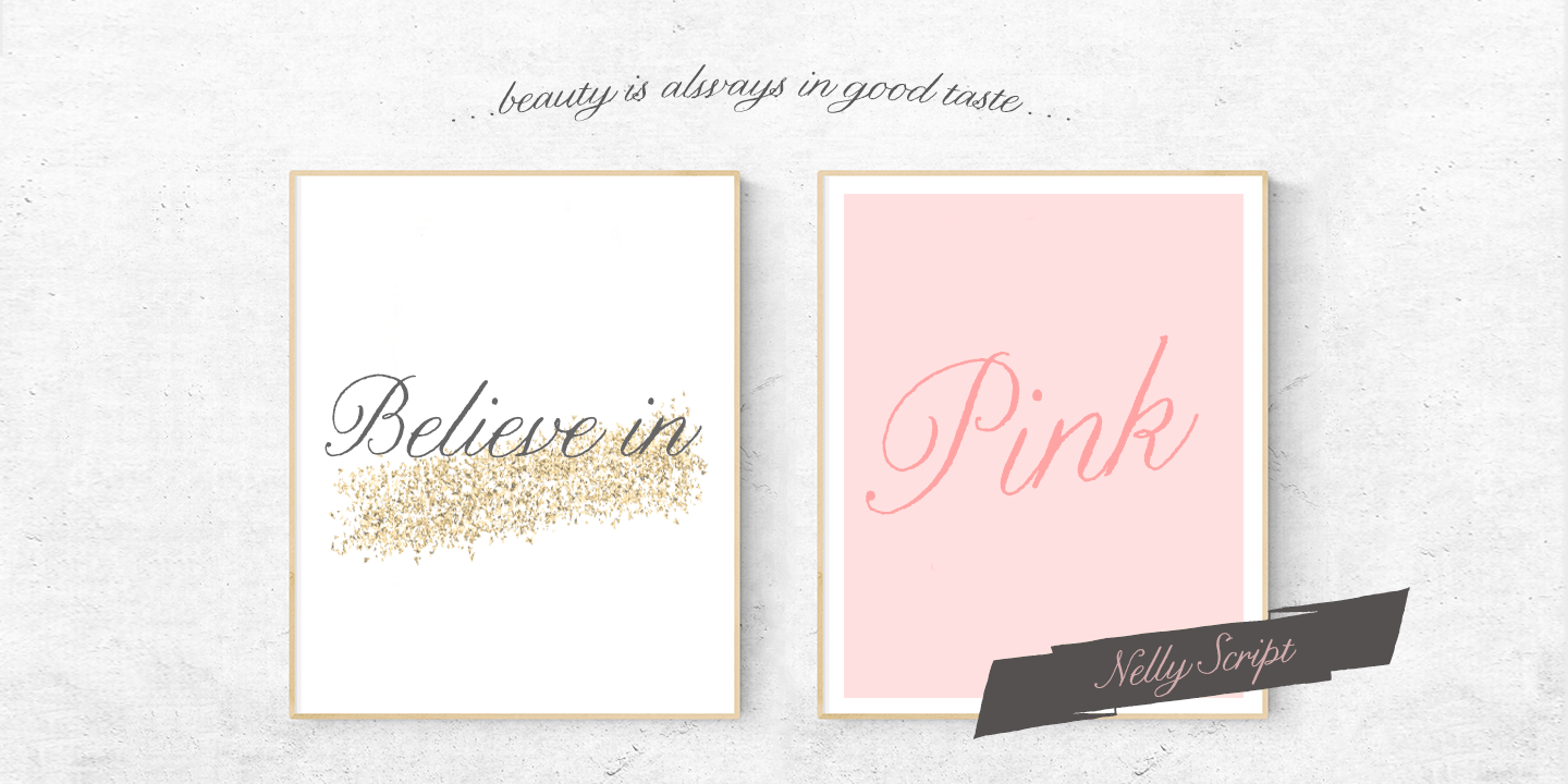 Nelly Script Font Poster #1