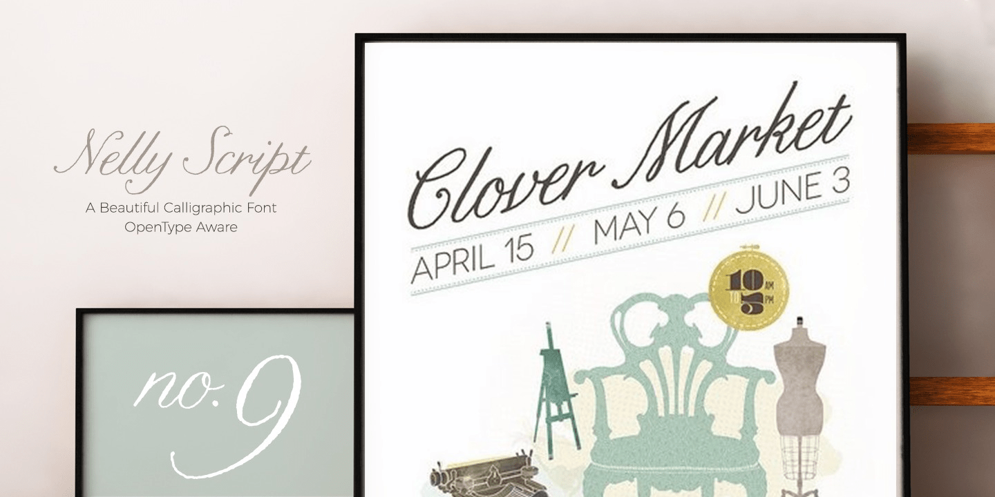 Nelly Script Font Poster #1