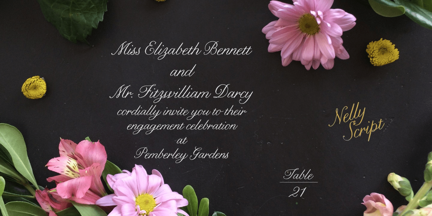 Nelly Script Font Poster #1