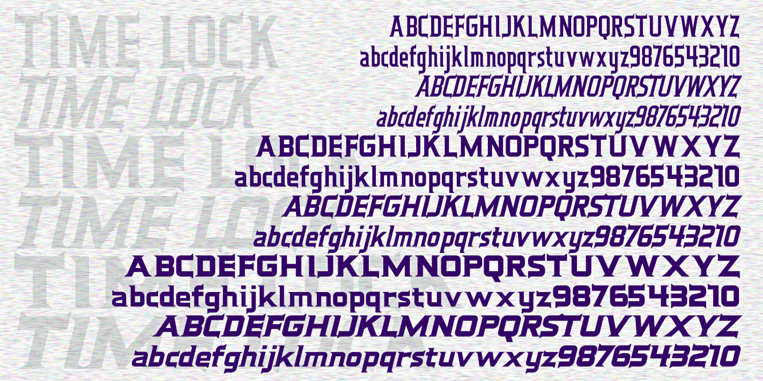 Time Lock Narrow Oblique Font Poster #1