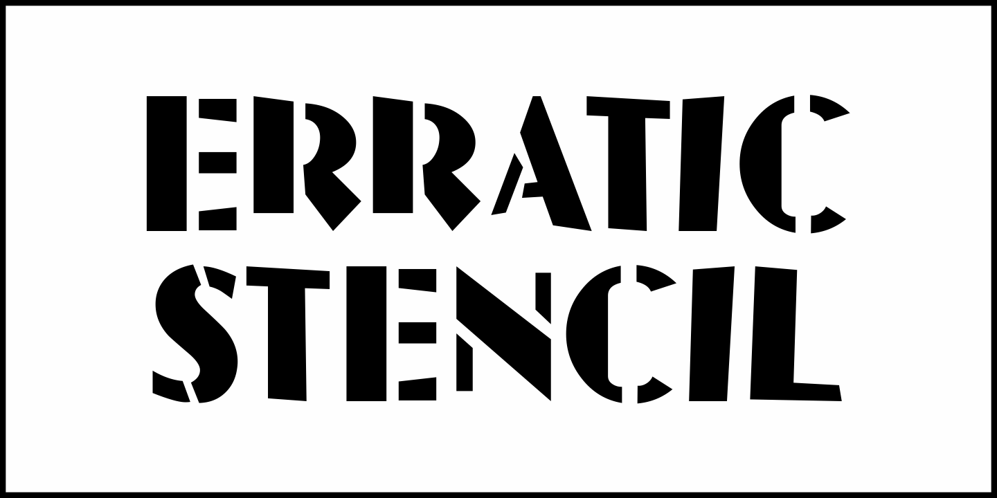 Erratic Stencil JNL Font Poster #2