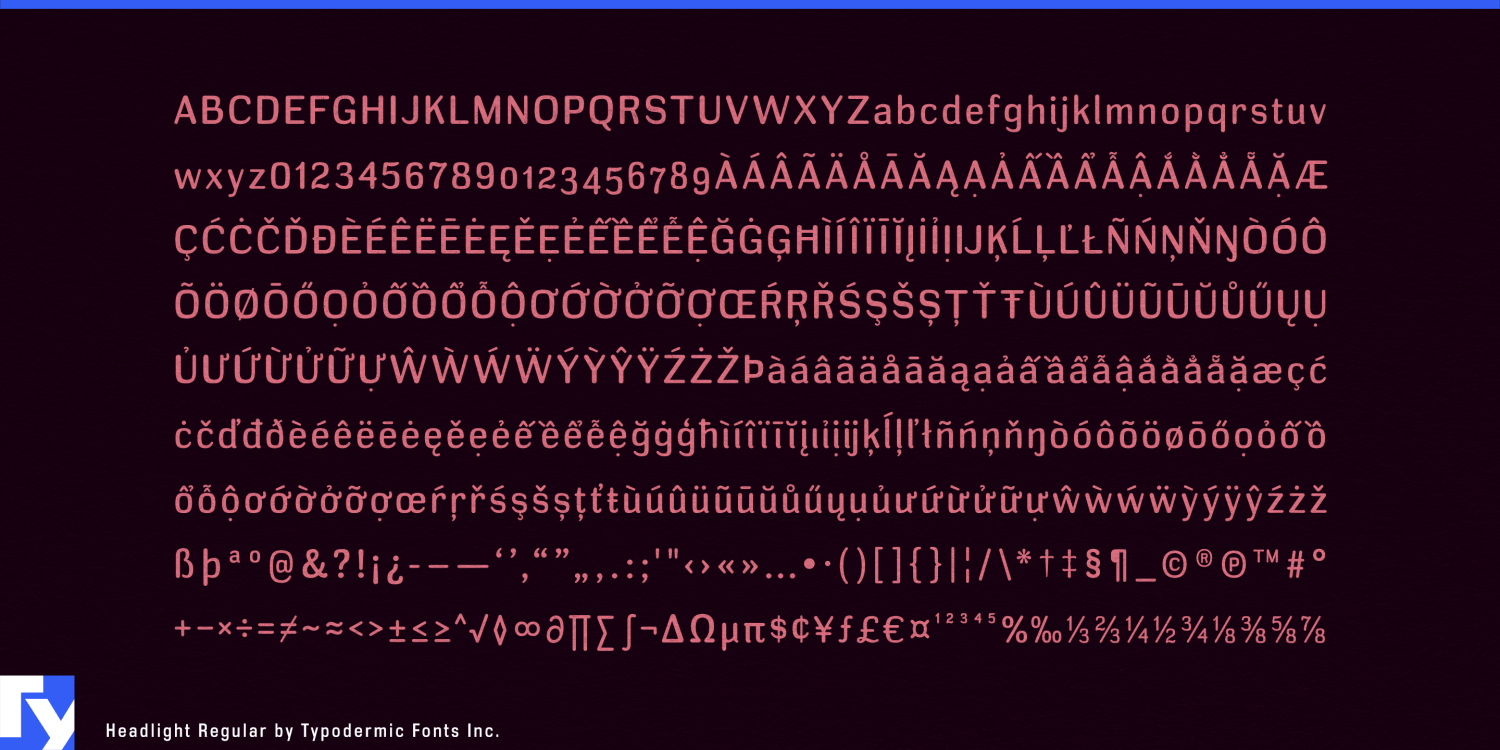 Headlight Font Poster #1