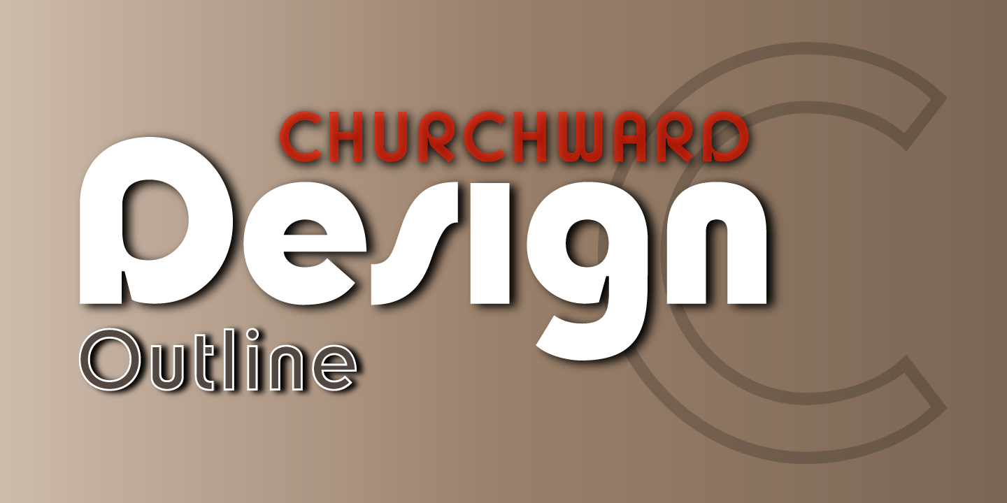 Churchward Design Outline Font Poster #1