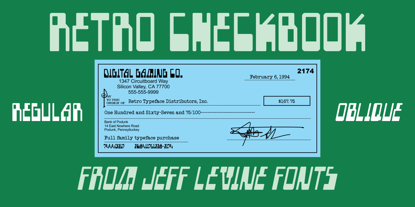 Retro Checkbook Font Family