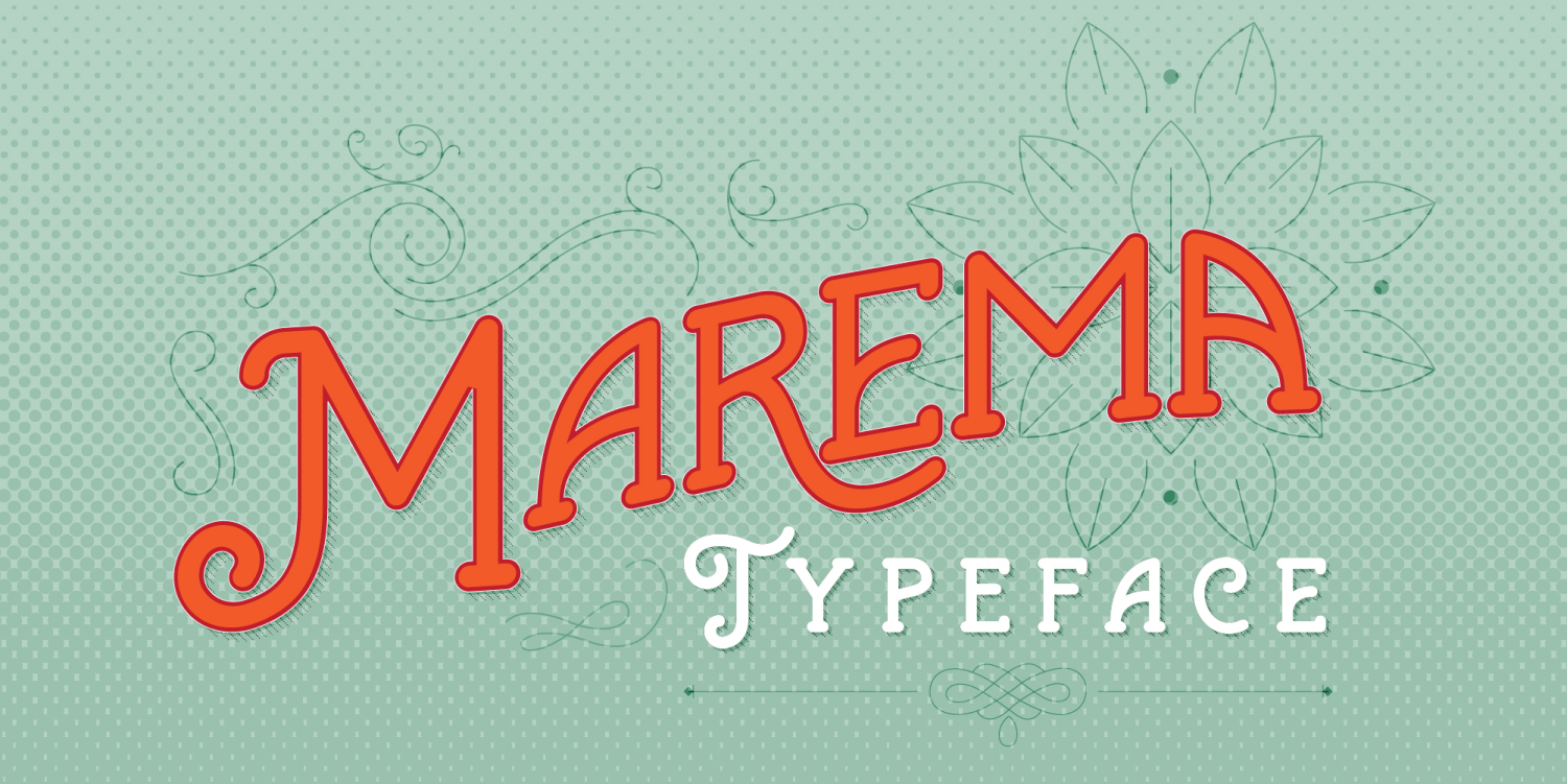 Marema Typeface Font Family Poster