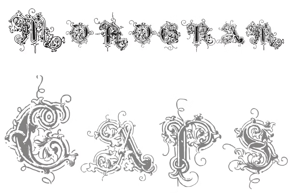 Intellecta Monogram Caps Font Family Poster
